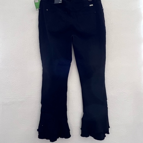 INC Double Ruffle-Hem Ankle Jeans - Black Size 10 - Picture 6 of 8